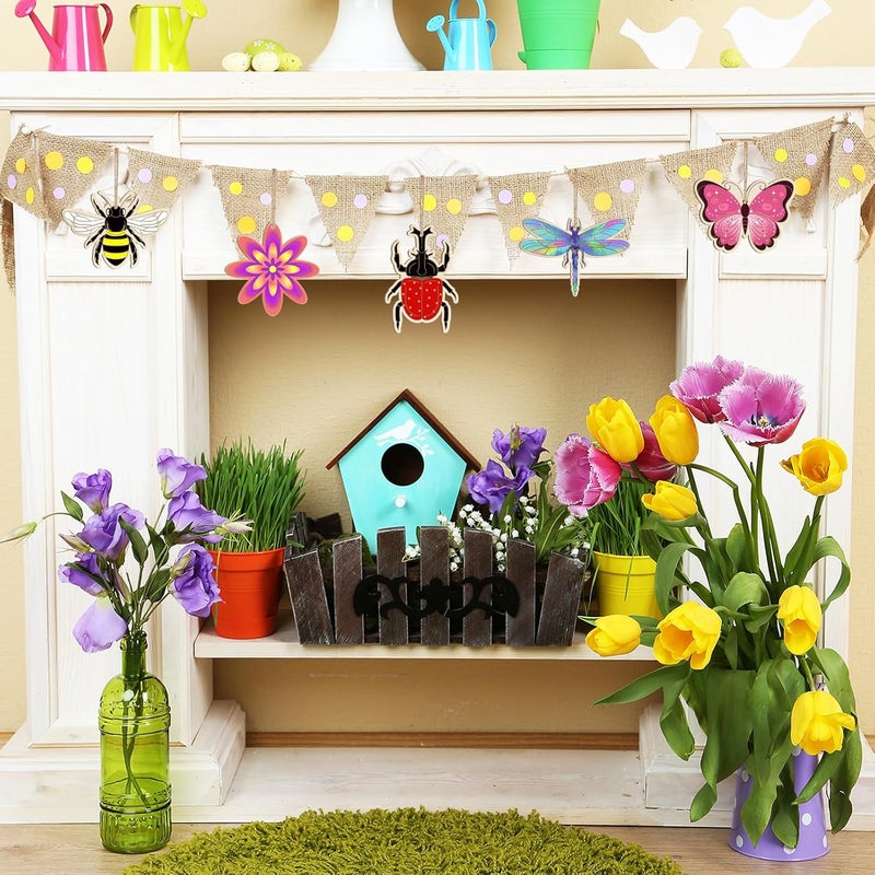 Sophena 36PCS Wooden Spring Ornaments to Paint, 6 Styles DIY Blank Unfinished Wood Flower Cutouts Butterfly Ornament for Crafts Hanging Decorations, Cute Bee Flower Shape Home Decorations Gifts - Image 4